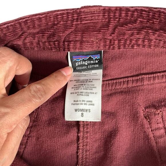 Patagonia Skirt 8 Stretchy Red Corduroy A Line Short Pockets Zip Organic Cotton - Picture 7 of 9